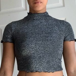 Metallic glittered crop top